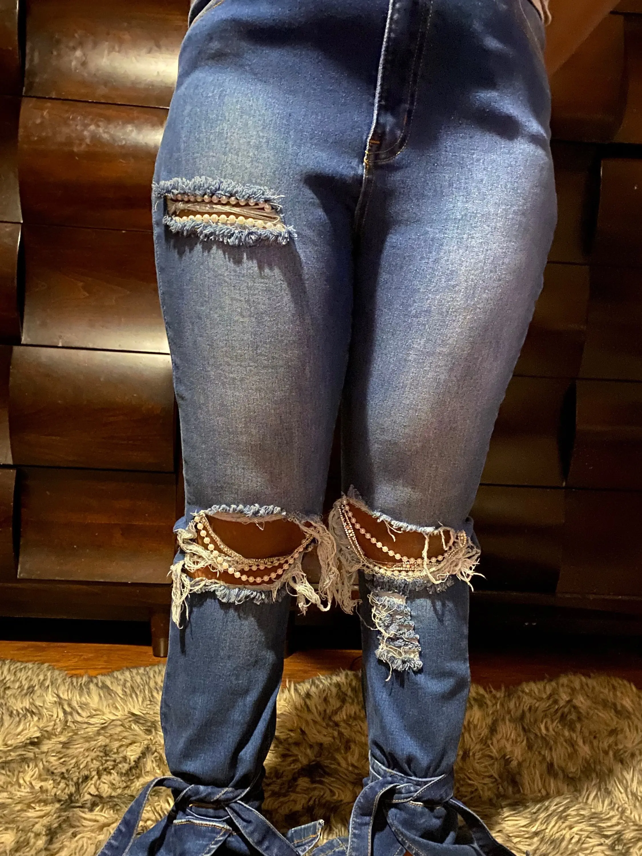 Pearl Bling Custom Jeans