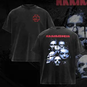 Vintage Rammstein Band Rare Shirt & Hoodie, Gift for band fans, Men's and women's round neck cotton casual T-shirt, Beautiful graphic T-shirt Top Womenswear Breathable Everyday