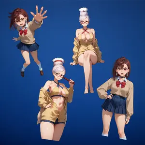Momo & Seiko Waifu Decal Stickers 4 Pack