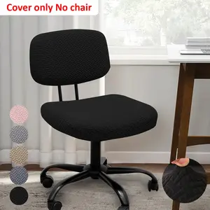 2 Piece Knitted Jacquard Armless Desk Chair Covers, Elastic Easy Washable, Ergonomic Design, Home Decor Protection, Office and Home Use