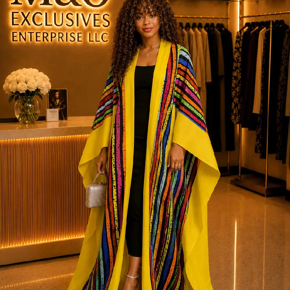 Women's Long Kimono Dress, Lightweight Flowy Cover-Up for Summer Beach, Casual Daily Wear