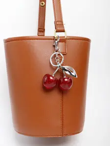 New Keychain Cherry Bag Charm Wallet, Cute Car Keychain Leather Purse, Adorable Hanging Decoration, Essential Item, Anniversary Wedding Gift, Keychain For Bags, Keychain Bag Pendant
