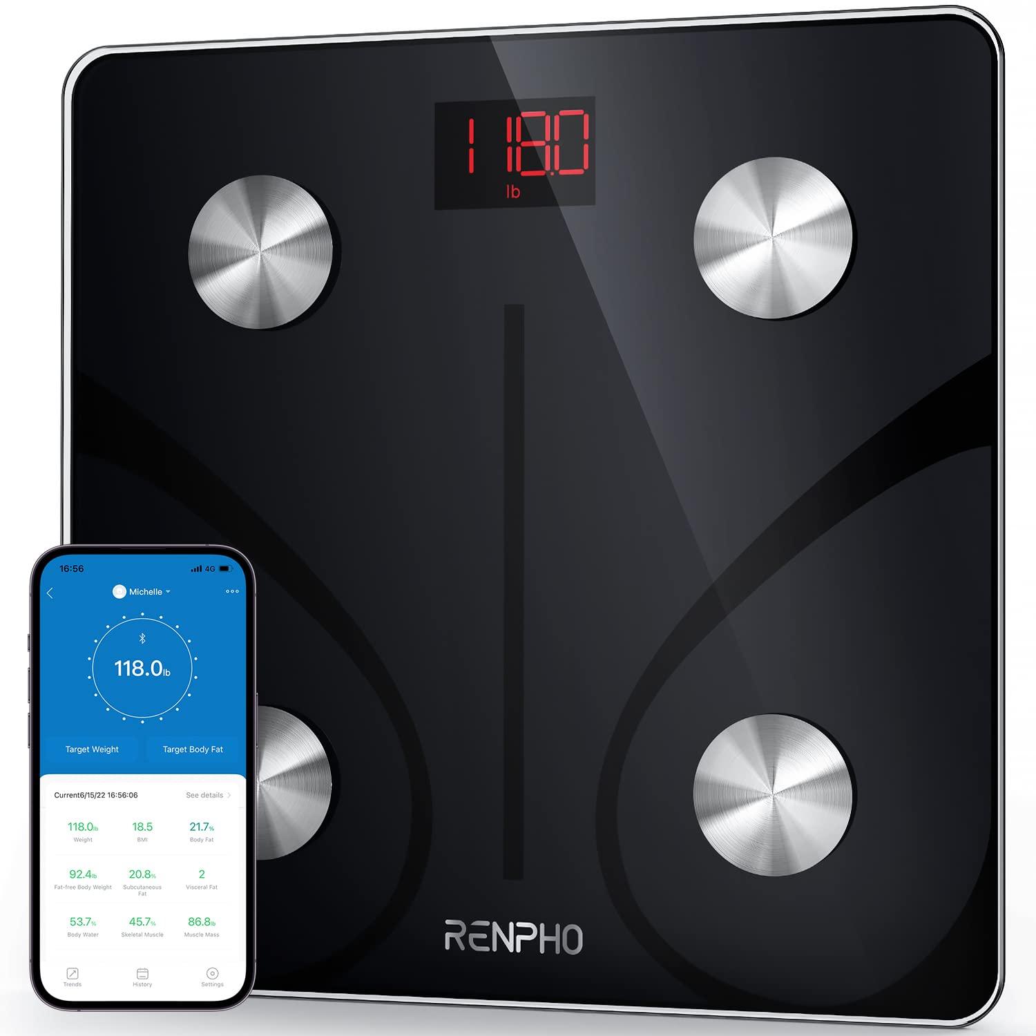 RENPHO Elis 1 Smart Scale with App Sync, Body Composition Analysis, Bluetooth Weight Scale Body Fat Monitor and BMI Calc