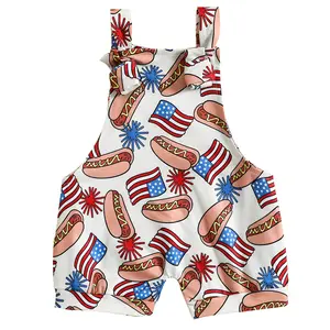 Babamoon Newborn Baby Boy Girls 4th of July Outfit Ameican Flag Romper Sleeveless Short Jumpsuit Memorial Day Clothes