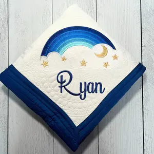 Heirloom Baby Quilt, Embroidered Keepsake Blanket, Personalized Heirloom Quilt, Baby Shower Gift, New Baby Gift, Quilted Heirloom Blanket