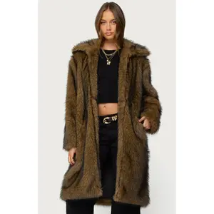 Edikted Women's Saphira Oversized Faux Fur Maxi Coat
