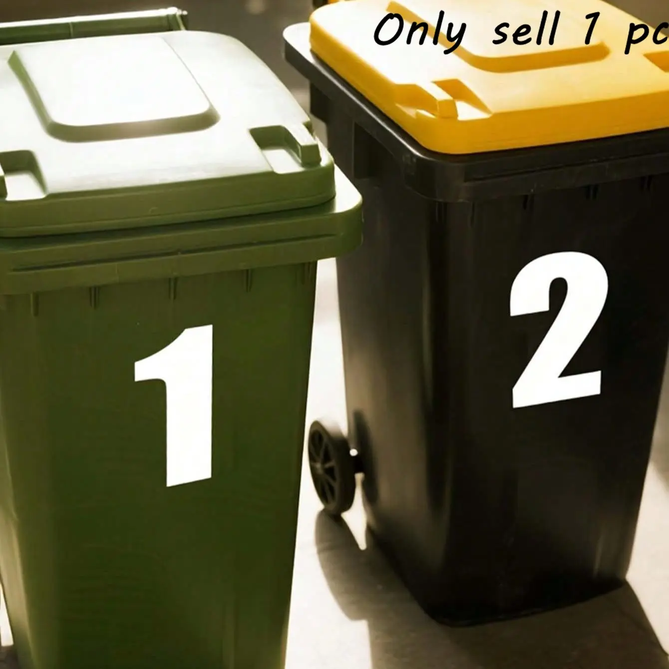 Self-Adhesive White Number Stickers – 5.7 Inches (14.5 cm) | Commercial-Grade, High-Visibility Reflective Trash Bin Labels with Durable, Residue-Free Edges | Ideal for Wheeled Bins, Large Dumpsters, and Nighttime Use Decal Sticker Sticky Labels
