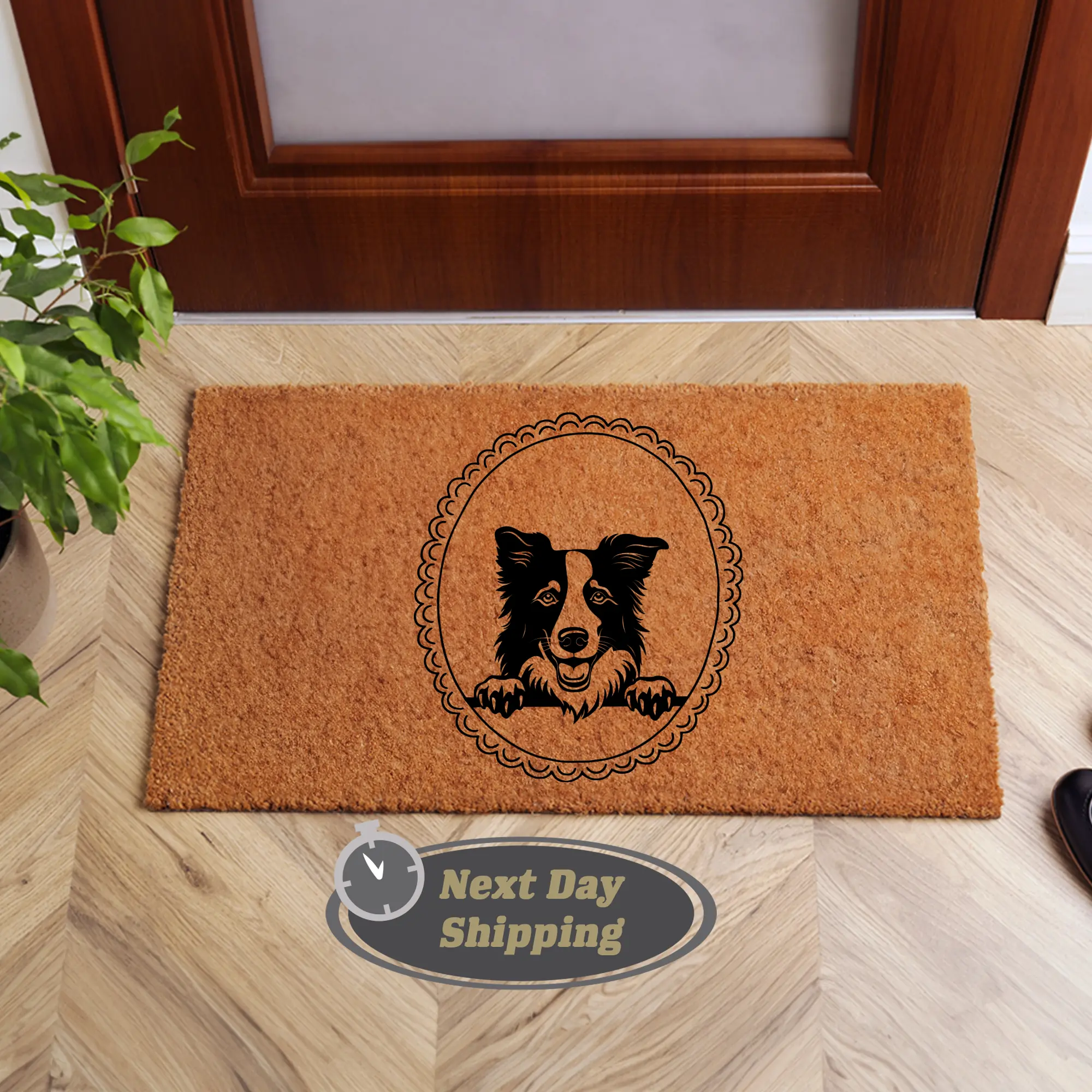 Custom Dog Breed Doormat, Personalized Pet Welcome Mat with Your Chosen Breed, Cute Puppy Design Entryway Mat, Outdoor Porch Decor, Durable Coir Floor Mat, Housewarming Gift for Dog Lovers, Next Day Shipping
