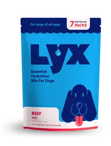 LYX Essential Hydration for Dogs – 7 & 28 Pack Pouch | Flavorful Electrolyte Boost, Coconut Water + Broth Hydration Mix