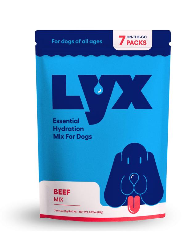 LYX Essential Hydration for Dogs – 7 & 28 Pack Pouch | Flavorful Electrolyte Boost, Coconut Water + Broth Hydration Mix