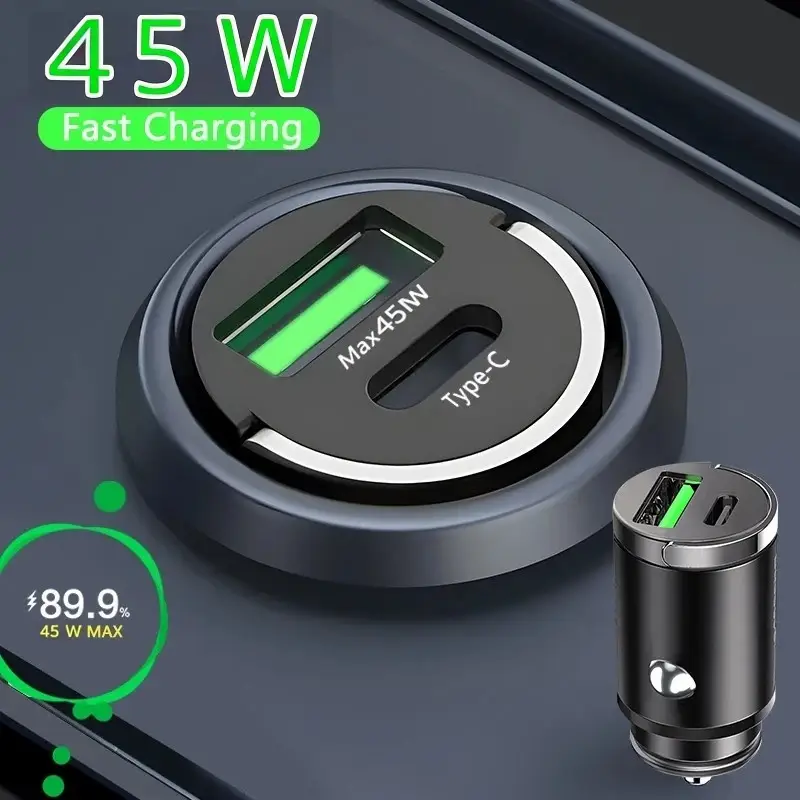 【Naionery】Car Mobile phone Accessories Kit, Mini Invisible Metal Car Kit, For Andriod iPhone