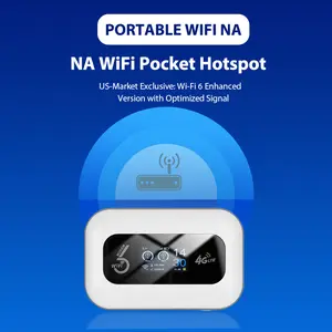 US 4G LTE WiFi6 Portable Hotspot with SIM Card Required and LED Digital Display Providing Fast Internet Up to 286Mbps and Multi Device Connectivity Ideal for Travel Road Trips Outdoor Work College Campus and Remote Jobs