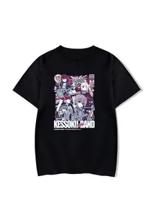 Classic Special T-shirt Cartoon Protagonist Gotou Hitori Theme Anime Comfortable Hip-hop Pattern Short Sleeved T-shirt