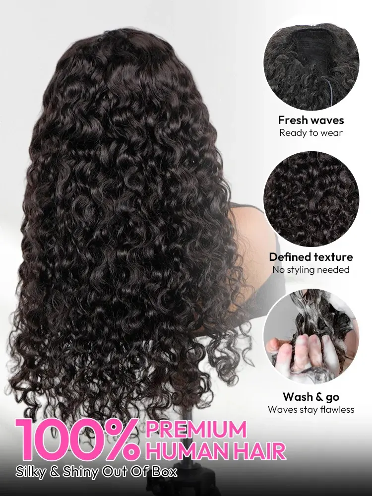 180% Density Curly Half Wig Beginner Friendly Glueless Drawstring Wear and Go Luvme Too Easy Texture™ 180% Density Messy Burmese Curly  main image 3