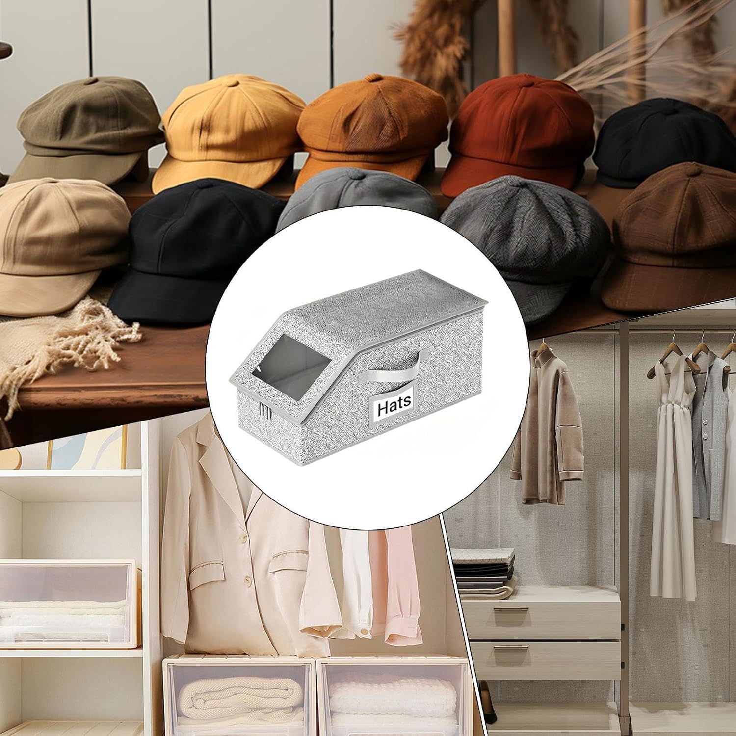 1Pc Hat Storage Box, Suitable For Baseball Caps, Stackable Wardrobe Hat Storage Box, Hat Organiser & Cowboy Hat Box, Dustproof Hat Rack, Suitable For Flat-Brimmed Hats And Trucker Hats, For Home Hat Storage And Family Shoe And Sock Storage.