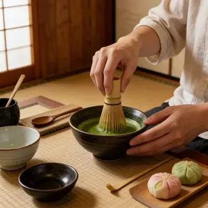 Bamboo Matcha Whisk, 1 Count Japanese Matcha Tea Powder Whisk, Tea Making Tools, Mixing Tea Powder Whisk for Kitchen Office Dormitory Dining Room Picnic, Kitchenware