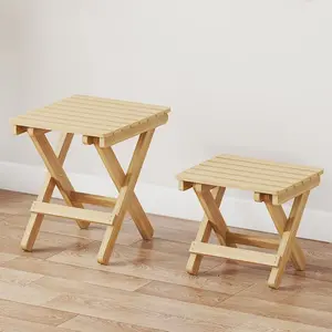 1PCS Portable Folding Stool Solid Wood Compact Chair for Home Outdoor Camping Travel Hiking Picnic Beach Easy Carry Storage Bench