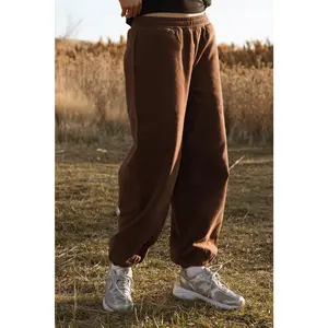 Fancy Fleece Cuffed Leg Sweatpants - Desert Sand Brown