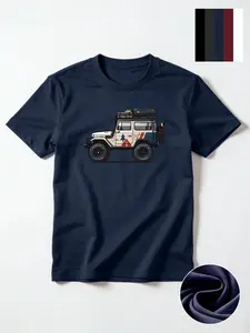 Off-Road Outdoor Men's Crew Neck Tee - Jeep Car Graphic Techwear Streetwear Top Fitted