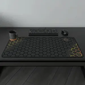 Thickened Honeycomb Pattern Gaming Mouse Pad, Non Slip Mousepad, Non-slip Rubber Base Mouse Pad, Universal Stitched Edges Keyboard Mouse Mat, Desk Pad for Office and Home