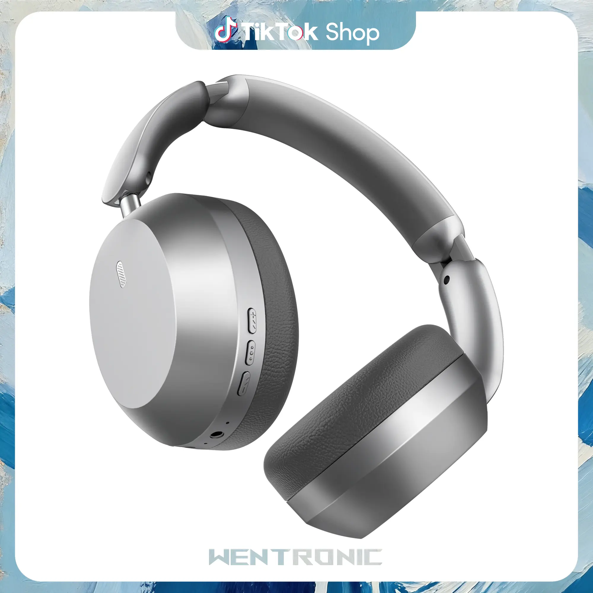 WENTRONIC Y04 Bluetooth Headphones Active Noise Cancelling Over-Ear Headset with 48H Playtime Foldable Design Soft Ear Cushions for Travel Bluetooth Connectivity