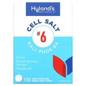 Hyland's Naturals Cell Salt #6, Kali Phos 6X, 100 Quick-Dissolving Single Tablet