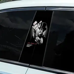 2 Pieces Joker Image Themed Car Sticker - Durable Vinyl B-pillar Protective Film, Fantasy Themed Self-Adhesive Body Decoration, Easy Installation, Weather Resistant Auto Parts, Dynamic Art Design, Durable, Natural Style Decoration