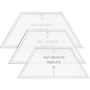 3 count Half Hexagon Quilting Template and Ruler 8 9 10 Inch  Quilt Rulers for Sewing Layer Cake Patchwork Supplies for  Patterns DIY Craft(Clear)