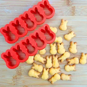 2 pack Mini Easter Bunny Cookie Cutter, 1" Made in USA by Mighty Gadget (5 bunny)