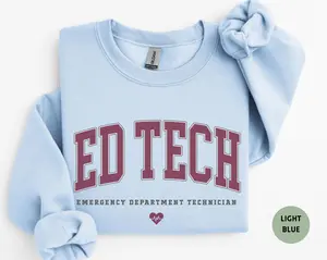 Emergency Department Technician  T-Shirt / Sweatshirt / Hoodie , ER Tech, ED Tech Gift, Emergency Room Nurse Gift, ER Department Apparel Crewneck Cotton