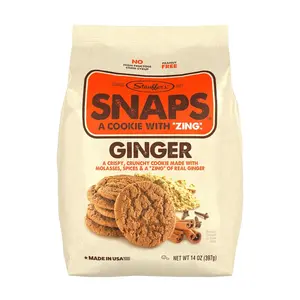 STAUFFERS Ginger Snaps Cookies - 14oz Bag, Snack Biscuit - No High Fructose Corn Syrup, Artificial Flavors, or Colors