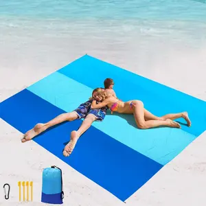Beach Blanket Waterproof Sandproof Beach Mat 79" X 83"/10'x9'for 2-8 Adults Quick Drying Outdoor Picnic Mat Beach Accessories for Travel, Camping, Hiking