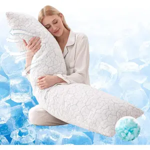 Cooling Body Pillow for Adults, Shredded Memory Foam Full Body Pillow with Adjustable Loft & Removable Washable Cover, Long Bed Pillow for Side Sleepers, Back Pain Relief (20x54 Inches)