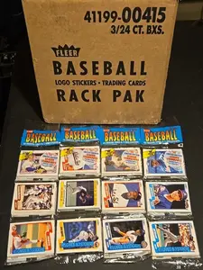 Fleer 1990 Baseball Rack Pak Lot Of 4 Packs Fresh From Case