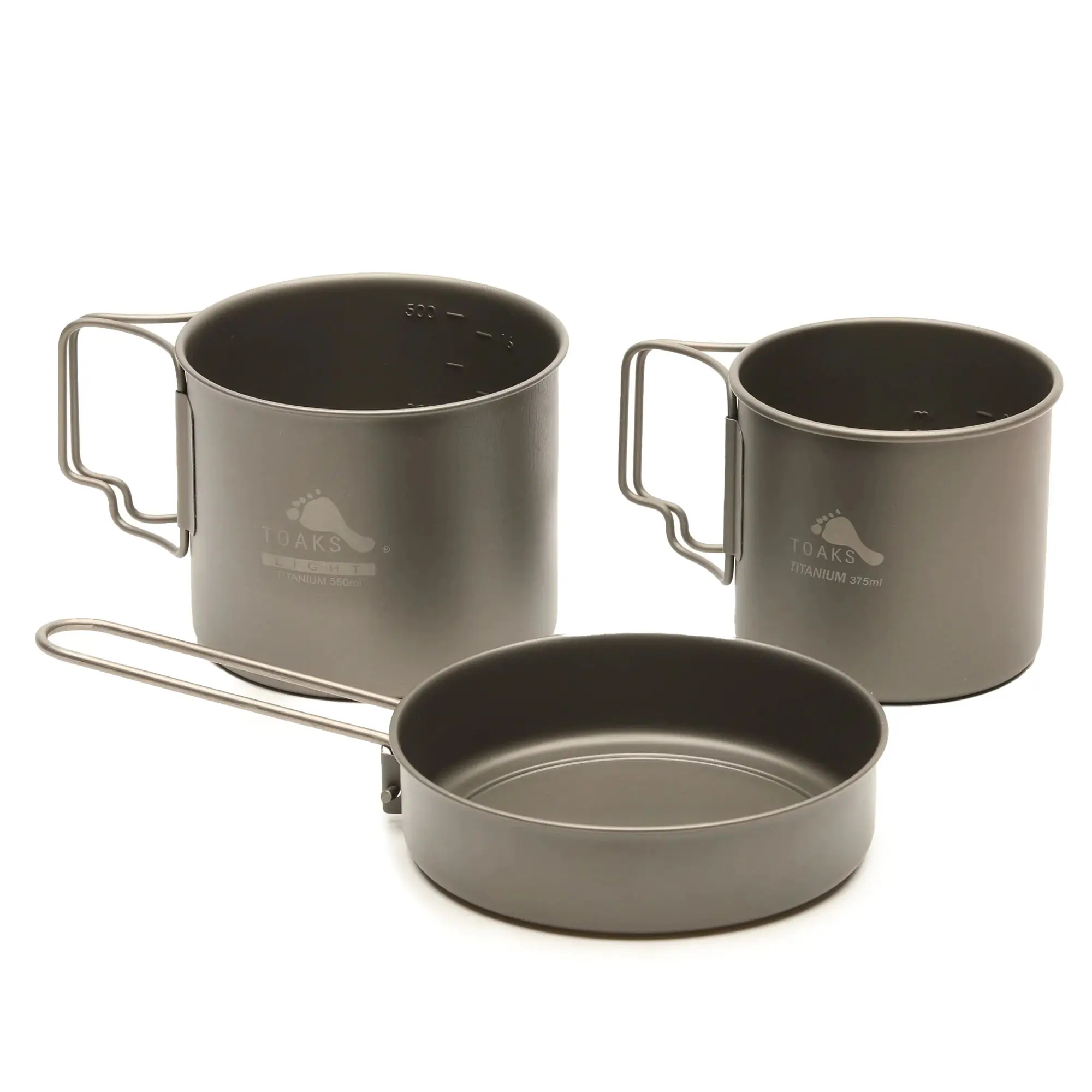 TOAKS 1 Person Titanium Compact Cookset (550ml Pot, 375ml Cup, PAN-110 modified)