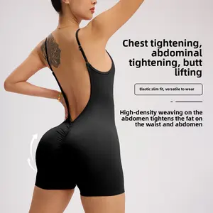 Yoga clothes onesie hollow back seamless peach buttocks sports fitness high elastic one-piece yoga clothes Comfy Waist Drawstring Pants men tracksuits shorts women biker baggy leggings