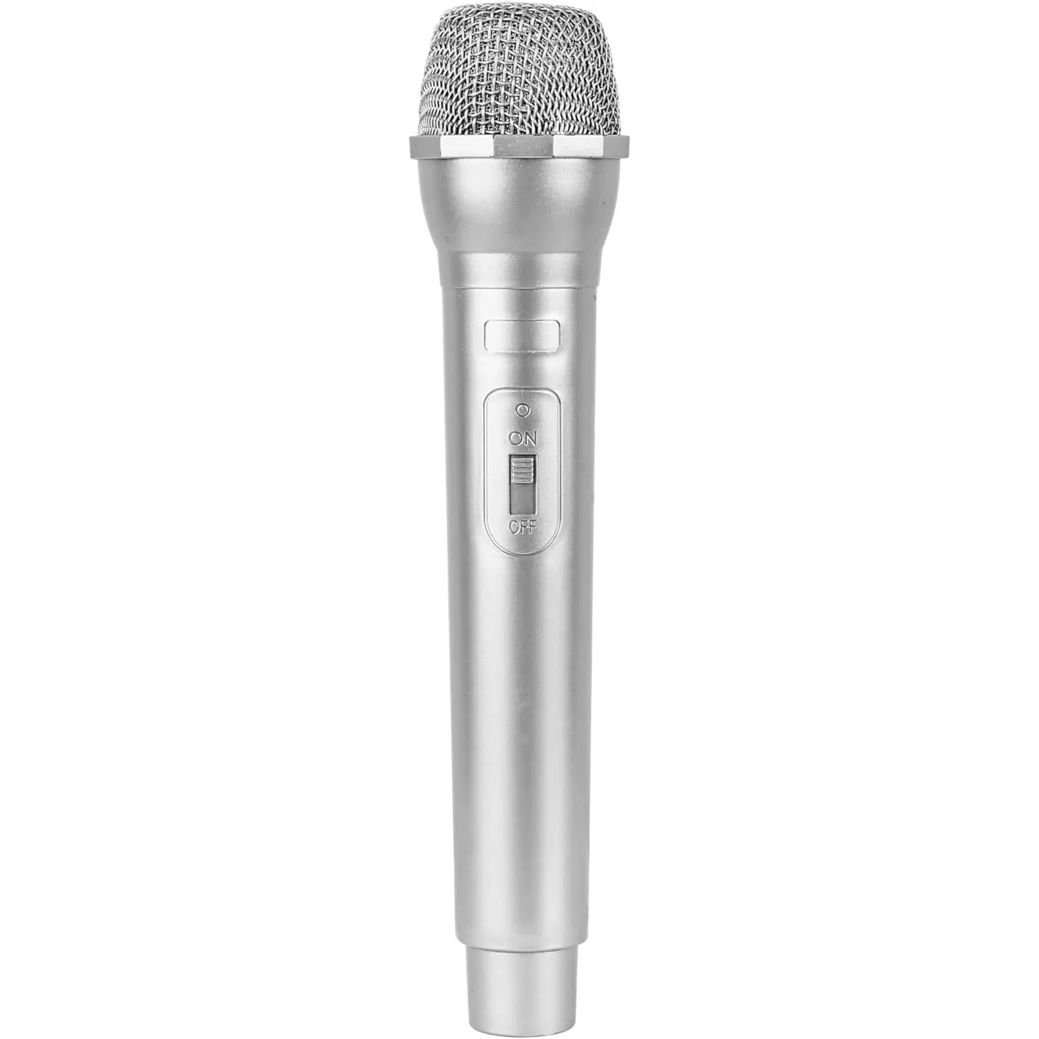 Plastic Realistic Fake Microphone Mic Costume Props Pretend Fake Microphone Props for Home Silver