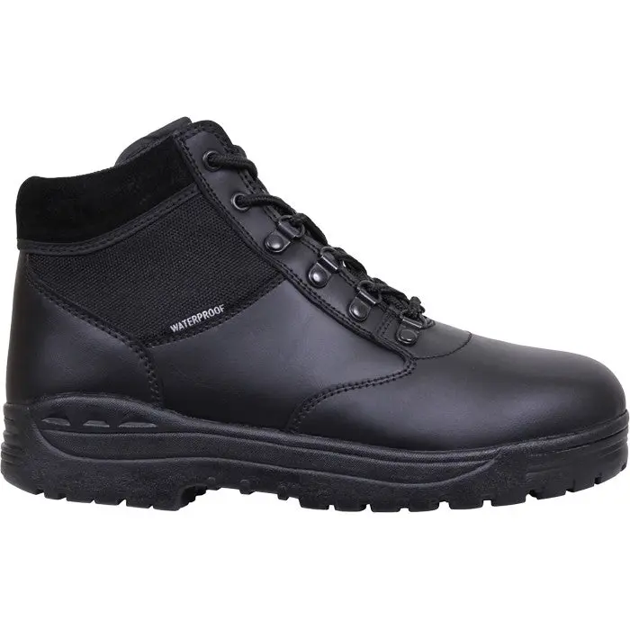 Men's Mid-Height Closed Tactical Boots - Waterproof, Forced Entry-Ready, Durable Black Footwear with Steel Shank, Slip-Resistant Cup Sole