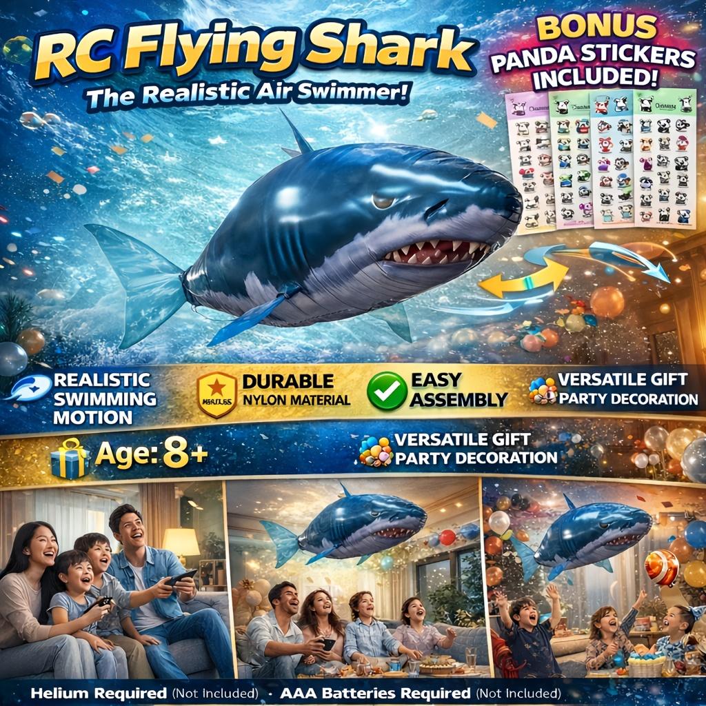 Remote-controlled shark toy, swimming fish, infrared remote-controlled animal toy, flying balloon, clownfish toy, party decoration balloons, anti-gravity indoor toy that floats in the air