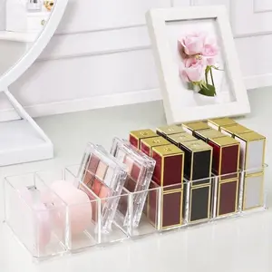 Portable Clear Makeup Tool Organizer Box -Compartment Detachable Cosmetic & Jewelry Storage Case - No Assembly Drawer Organizer Suitable for Dresser, Vanity, Bathroom, Kitchen - Durable & Space-Saving