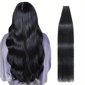 20pcs Tape-In Human Hair Extensions for Women, Seamless, Straight, Real Hair, No Knots, No Split Ends, Durable Bond, Natural Look