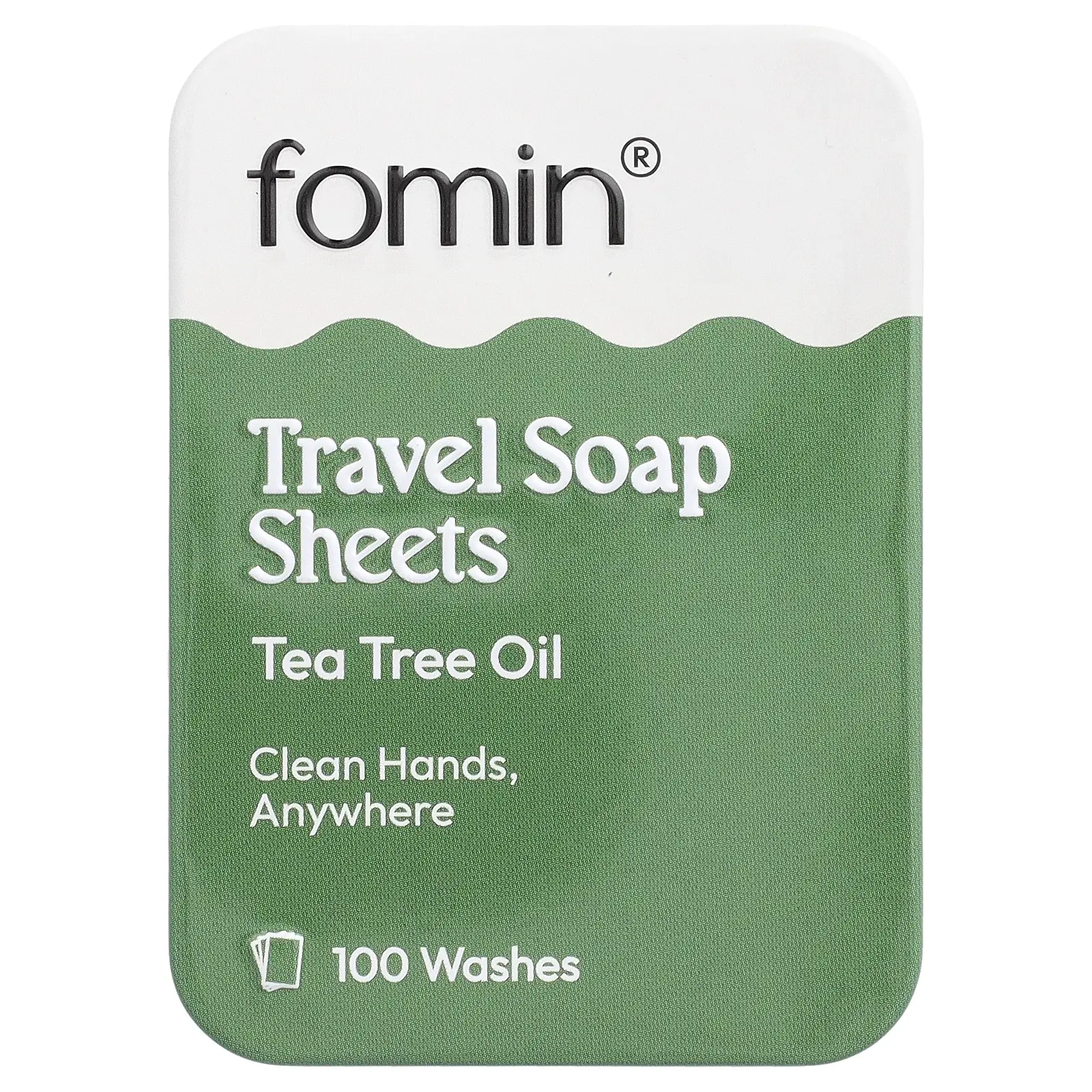 fomin Travel Soap Sheets, Tea Tree Oil, 100 Sheets