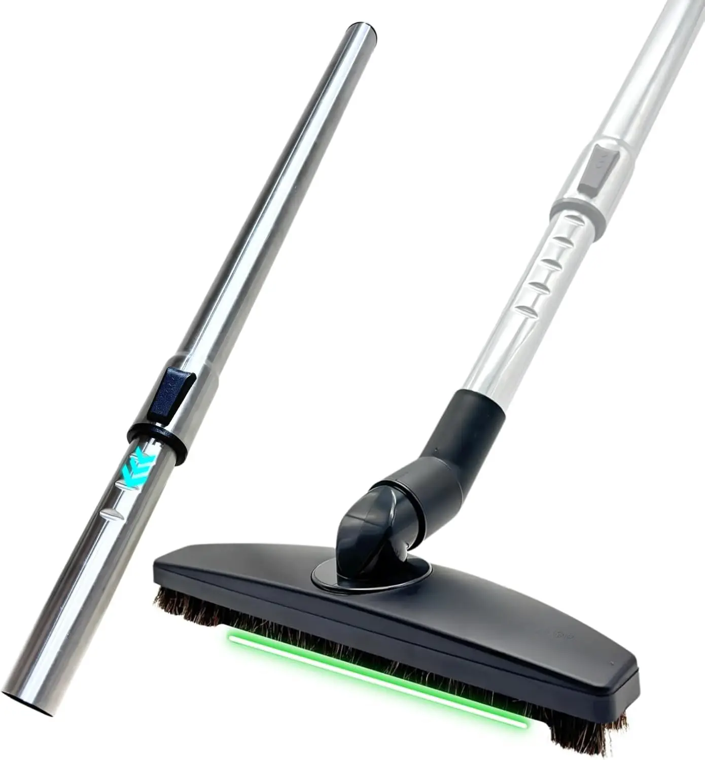 32mm (1.25in) Soft Horsehair Bristles Vacuum Floor Brush with Extension Wand, Soft Bristle Tip Replacement Part for Floor Cleaning, Universal Fit for Hardwood Users’ Vacuum Cleaners