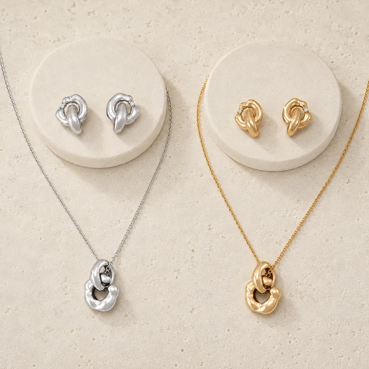 Interlocking Sterling Silver Jewelry Set