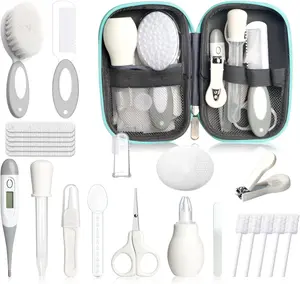 Baby Healthcare and Grooming Kit for Newborn Kids, 24PCS Upgraded Safety Baby Care Kit, Newborn Nursery Health Care Set, Baby Care Product (Grey White)