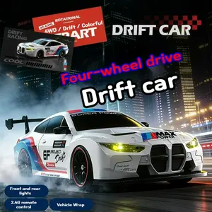 1：24 4WD RC Drift Car, 2.4G 3-Speed Remote with Swappable Drift & Race Tires, LED Light Rechargeable High-Speed Drifting Toy, Perfect Birthday Holiday Gift for Kids & Adults
