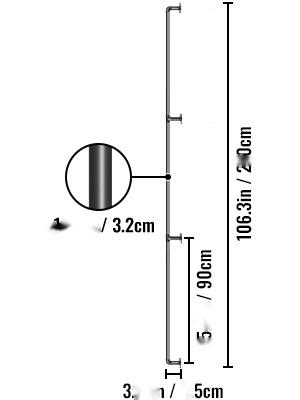 Pipe Stair Handrail, 9 Ft Staircase Handrail, 440 Lbs Load Capacity Carbon Steel Pipe Handrail, Industrial Pipe Handrail With Wall Mount Support, Round Corner Wall Rails For Indoor And Outdoor Use