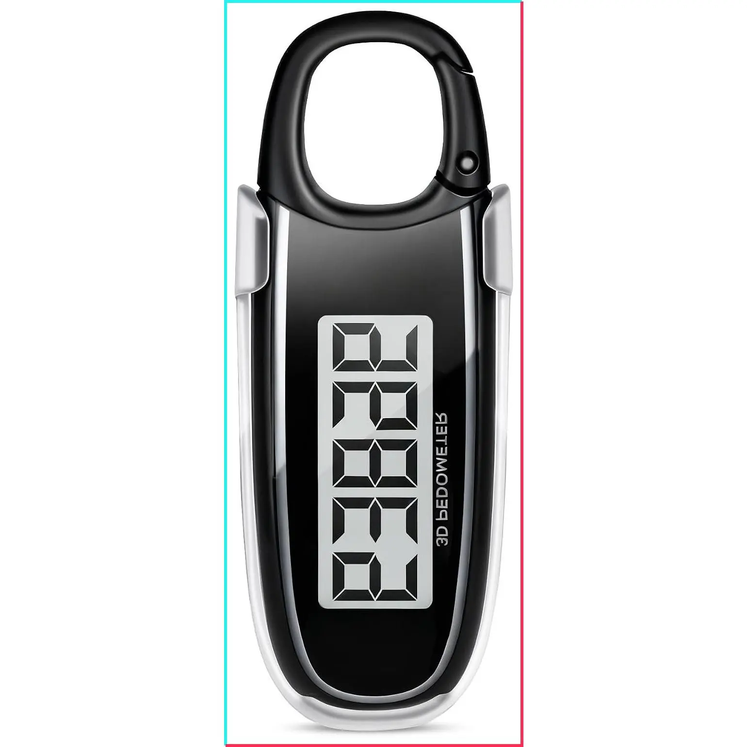 3D Pedometer for Walking, Simple Step Counter with Clip and Carabiner