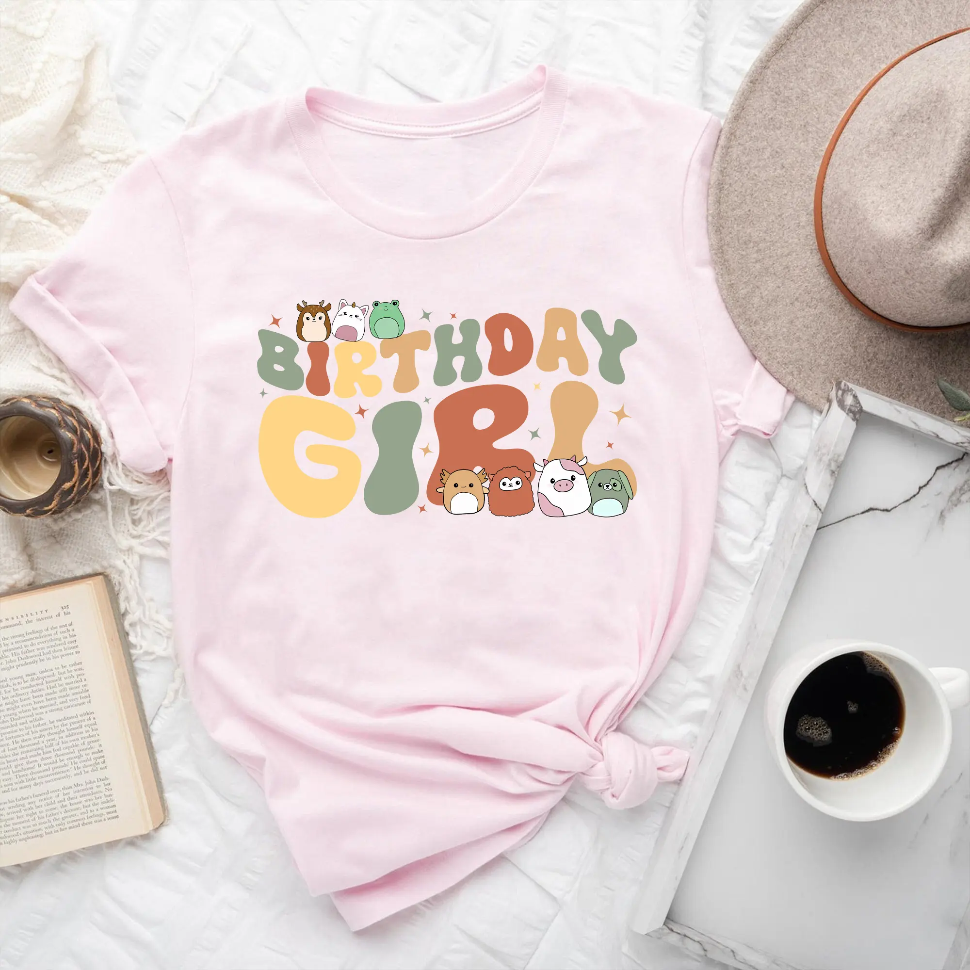 Retro Birthday Girl Shirt, Squishmallow Birthday Girl Shirt, Birthday Squish Shirt, Squish Birthday Girl Sweatshirt, Birthday Squishmallow Shirt, Groovy Birthday Shirt, Birthday Unisex Tee Cotton Fashion