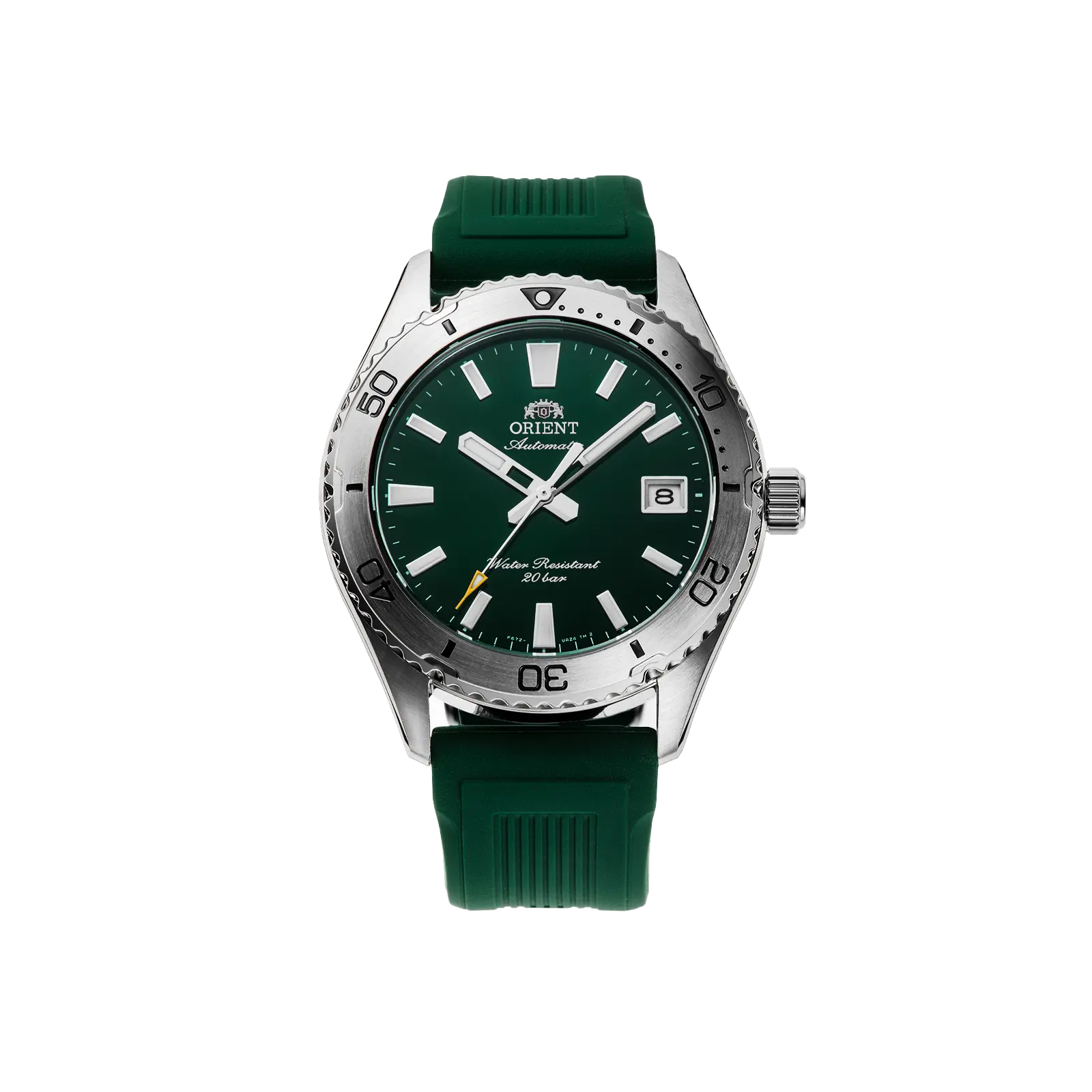 Orient Diver Style Automatic Watch with Green Dial, 40mm Sporty Stainless Steel Case, 200m Waterproof, Sapphire Crystal, Analog Watch, Sporty Waterproof Watch